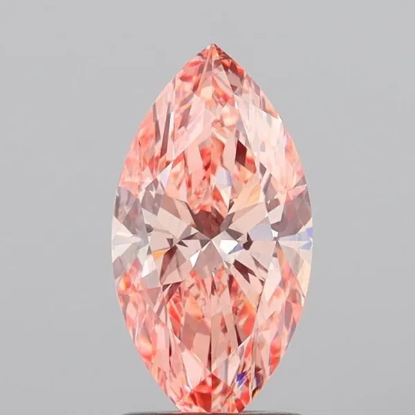 1.51ct MARQUISE Fancy Vivid Orangey Pink VS2 Coloured Lab diamond