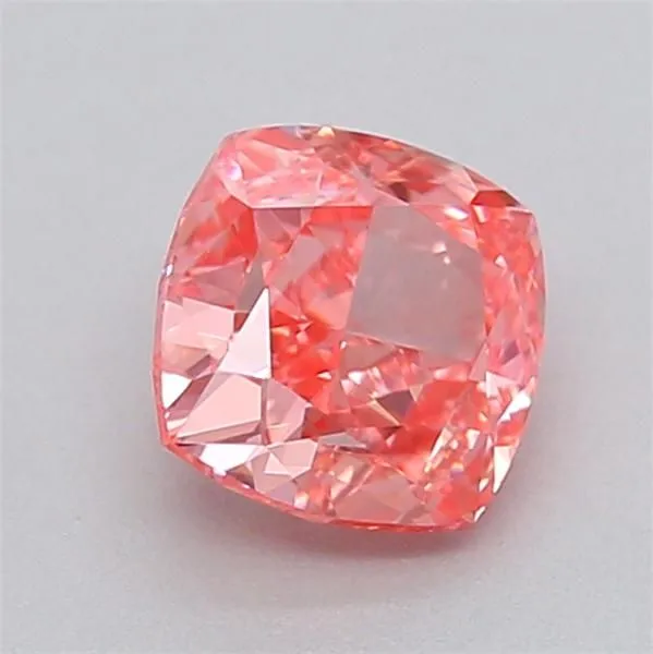 0.51ct CUSHION Fancy Vivid Pink VVS2 Coloured Lab diamond