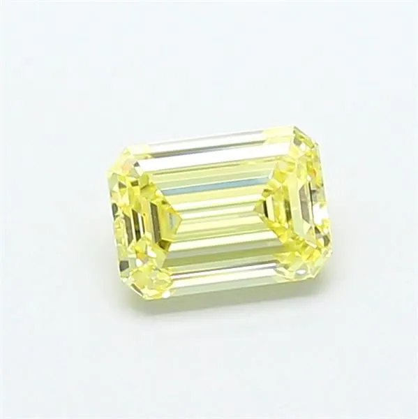0.95ct EMERALD Fancy Yellow VS2 Coloured Lab diamond