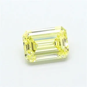 0.95ct EMERALD Fancy Yellow VS2 Coloured Lab diamond