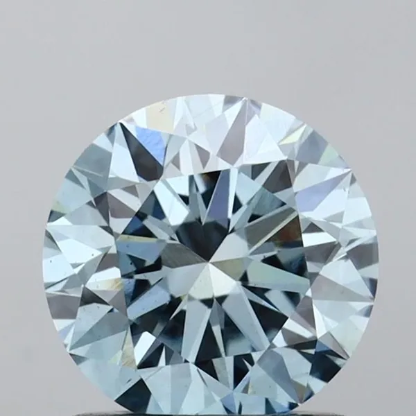 1.01ct ROUND Fancy Vivid Blue VS2 Coloured Lab diamond