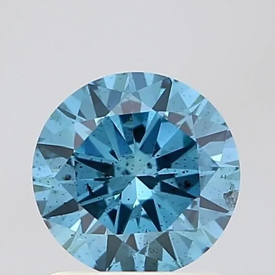 1ct ROUND Fancy Vivid Blue SI2 Coloured Lab diamond