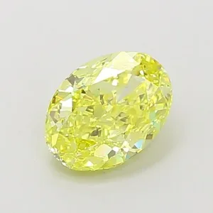 1ct OVAL Fancy Vivid Yellow VS1 Coloured Lab diamond