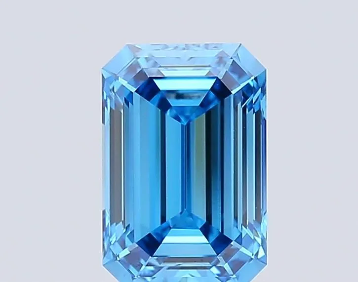 1.13ct EMERALD Fancy Vivid Blue VVS2 Coloured Lab diamond