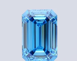1.13ct EMERALD Fancy Vivid Blue VVS2 Coloured Lab diamond