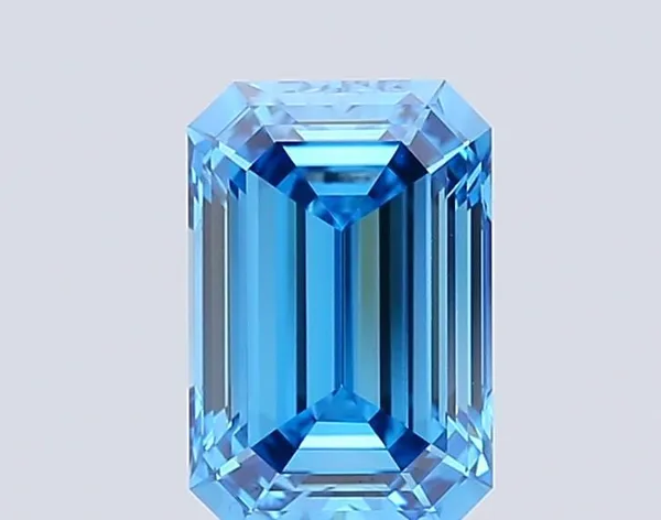 1.13ct EMERALD Fancy Vivid Blue VVS2 Coloured Lab diamond