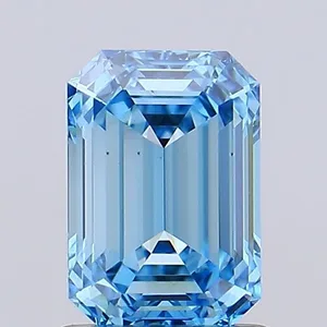 1.03ct EMERALD Fancy Vivid Blue VVS2 Coloured Lab diamond