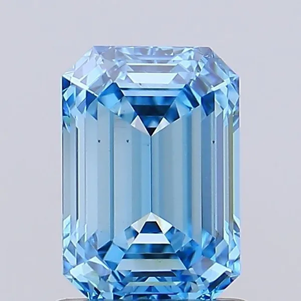 1.03ct EMERALD Fancy Vivid Blue VVS2 Coloured Lab diamond