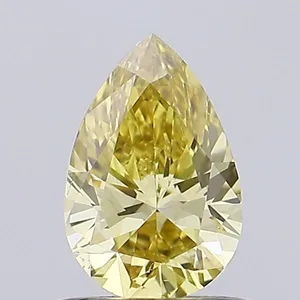 0.57ct PEAR Fancy Intense Yellow VS2 Coloured Lab diamond