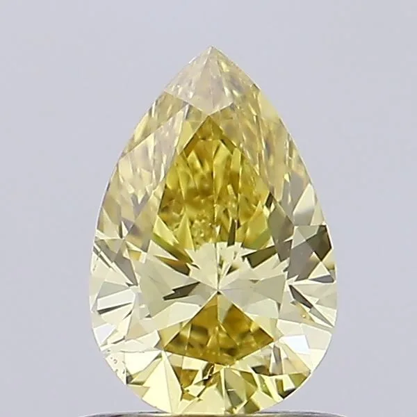 0.57ct PEAR Fancy Intense Yellow VS2 Coloured Lab diamond