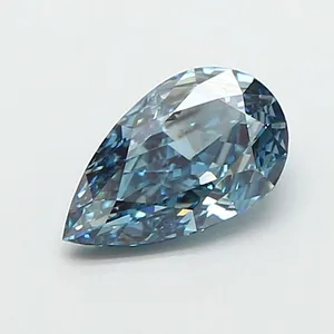 0.84ct PEAR Fancy Intense Greenish Blue VVS2 Coloured Lab diamond