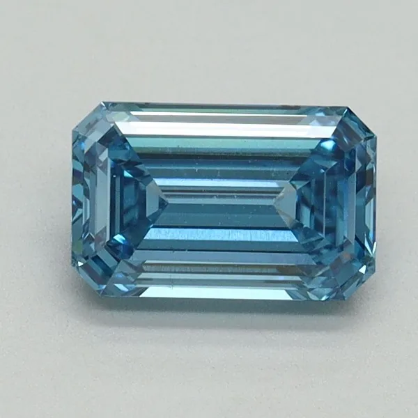 1.13ct EMERALD Fancy Vivid Blue VS2 Coloured Lab diamond