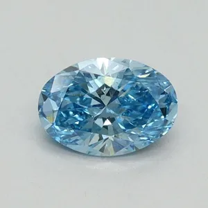 0.52ct OVAL Fancy Vivid Blue VS2 Coloured Lab diamond