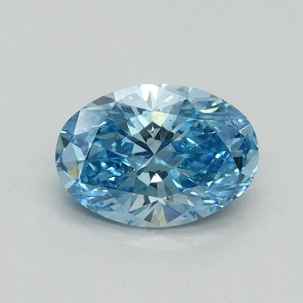 0.52ct OVAL Fancy Vivid Blue VS2 Coloured Lab diamond