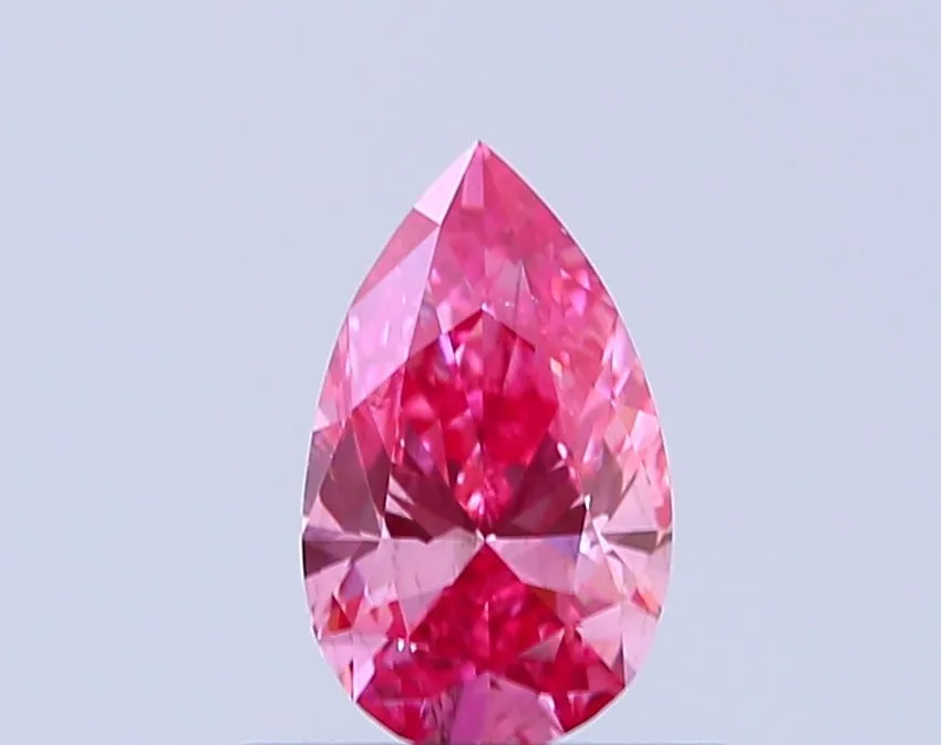 0.58ct PEAR Fancy Vivid Pink VS2 Coloured Lab diamond