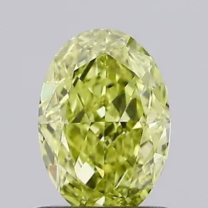 0.61ct OVAL Fancy Intense Yellow VS1 Coloured Lab diamond