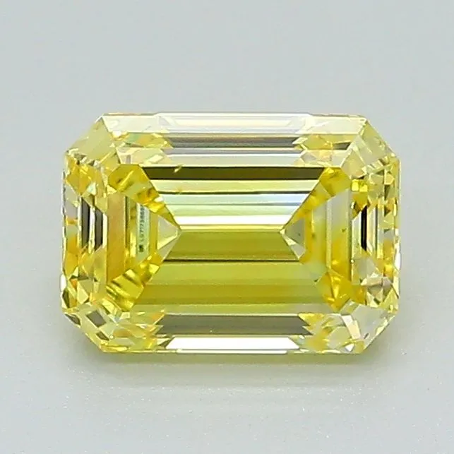 1.03ct EMERALD Fancy Vivid Yellow VS2 Coloured Lab diamond