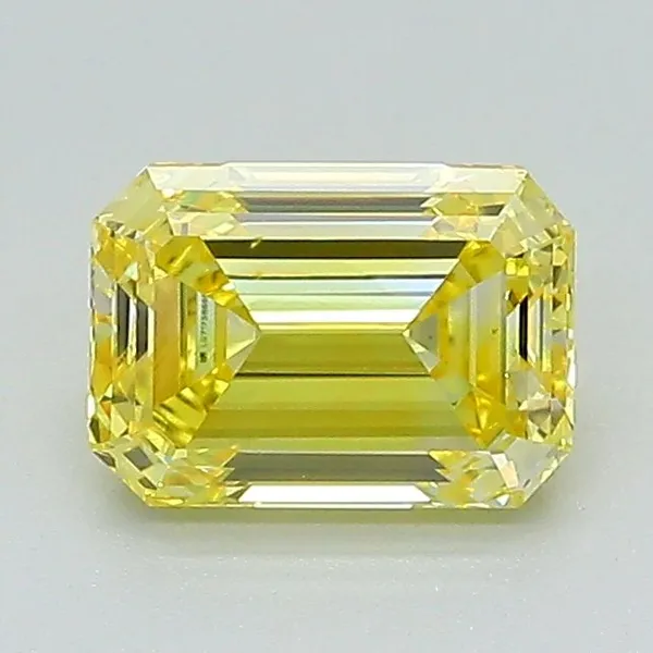1.03ct EMERALD Fancy Vivid Yellow VS2 Coloured Lab diamond