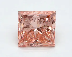 3.04ct PRINCESS Fancy Vivid Pink SI1 Coloured Lab diamond