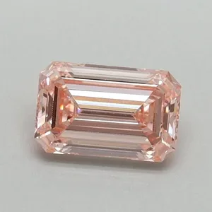 0.64ct EMERALD Fancy Intense Pink VVS2 Coloured Lab diamond