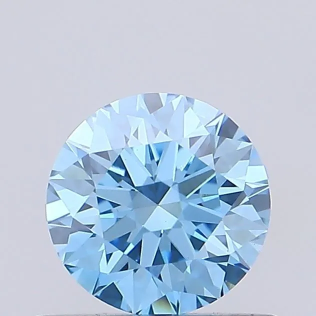 0.63ct ROUND Fancy Vivid Blue VVS2 Coloured Lab diamond