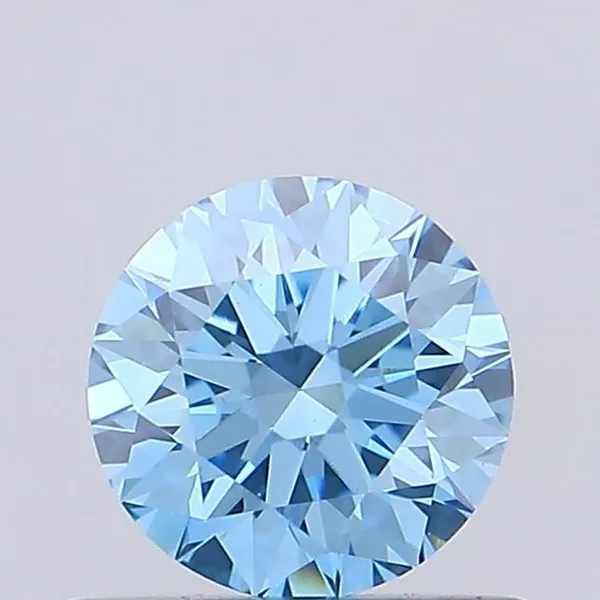 0.63ct ROUND Fancy Vivid Blue VVS2 Coloured Lab diamond
