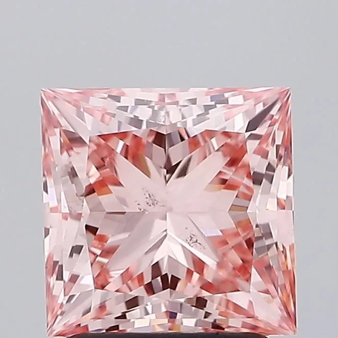 2.01ct PRINCESS Fancy Intense Pink VS2 Coloured Lab diamond