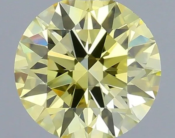 0.32ct ROUND Fancy Intense Yellow VVS2 Coloured Lab diamond