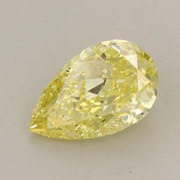 0.81ct PEAR Fancy Intense Yellow VS2 Coloured Lab diamond