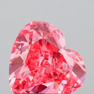 1.45ct HEART Fancy Vivid Pink VS2 Coloured Lab diamond
