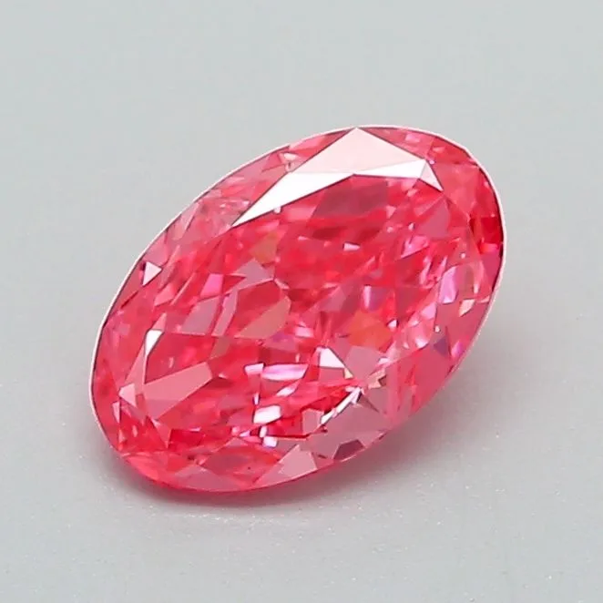 0.69ct OVAL Fancy Vivid Pink VS2 Coloured Lab diamond