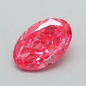 0.69ct OVAL Fancy Vivid Pink VS2 Coloured Lab diamond