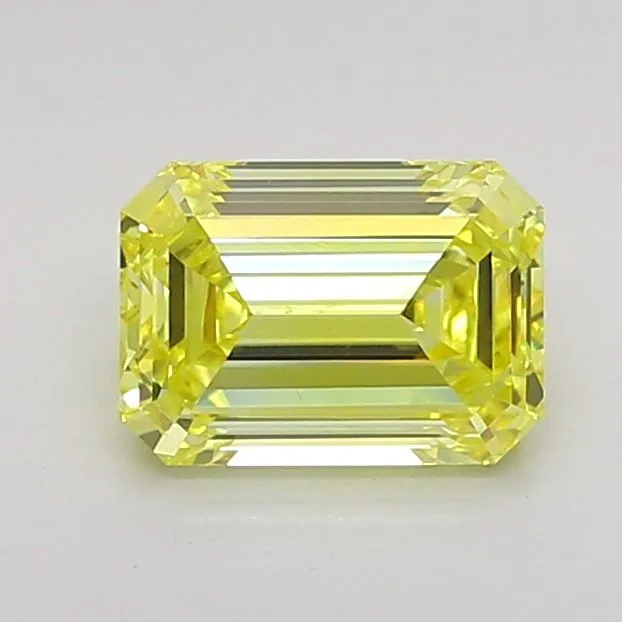 1.17ct EMERALD Fancy Intense Yellow VS2 Coloured Lab diamond