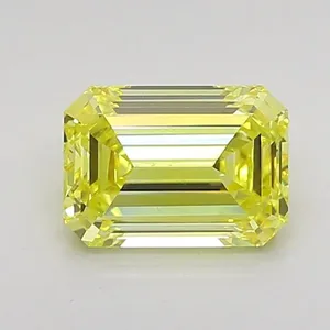 1.17ct EMERALD Fancy Intense Yellow VS2 Coloured Lab diamond