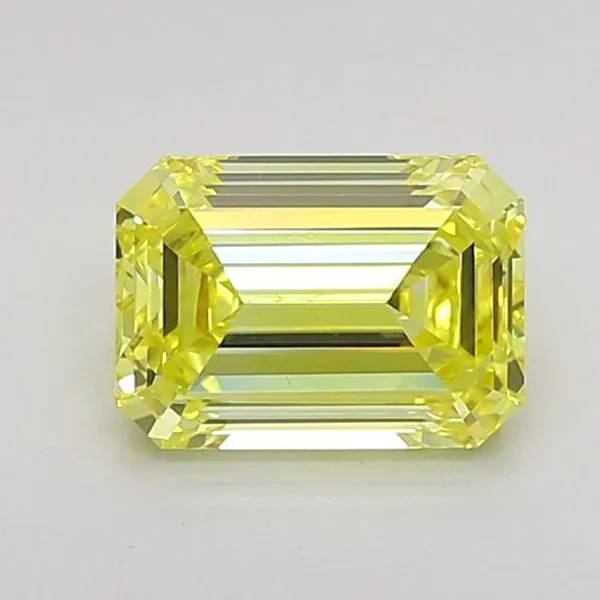 1.17ct EMERALD Fancy Intense Yellow VS2 Coloured Lab diamond