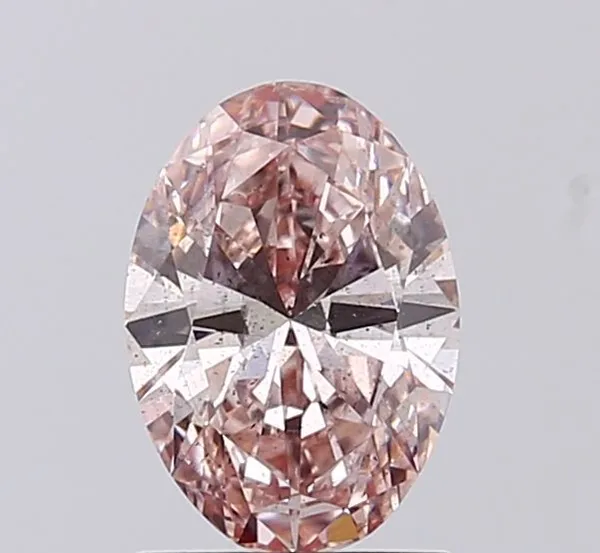 1ct OVAL Fancy Intense Brownish Pink SI2 Coloured Lab diamond