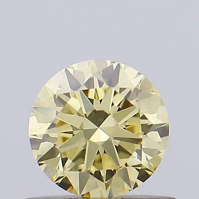 0.53ct ROUND Fancy Yellow VVS2 Coloured Lab diamond