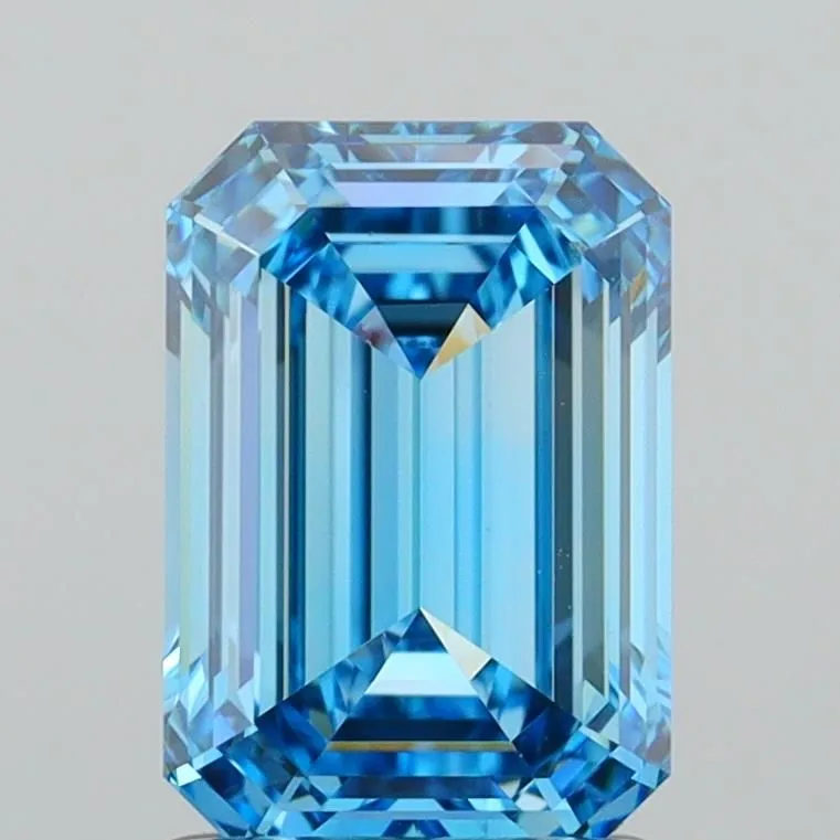 1.85ct EMERALD Fancy Vivid Blue VVS2 Coloured Lab diamond