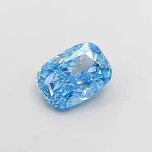 1ct CUSHION Fancy Vivid Blue VS1 Coloured Lab diamond