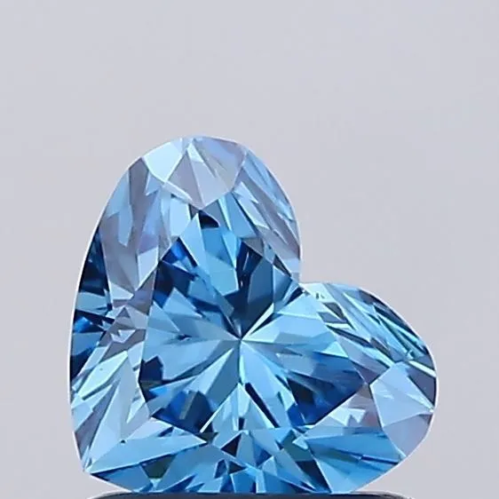 0.86ct HEART Fancy Vivid Blue VS1 Coloured Lab diamond