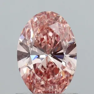 1.04ct OVAL Fancy Vivid Brownish Pink VS1 Coloured Lab diamond