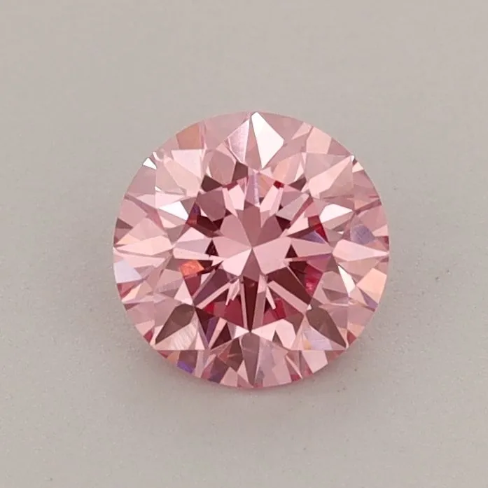 0.62ct ROUND Fancy Vivid Pink VVS2 Coloured Lab diamond