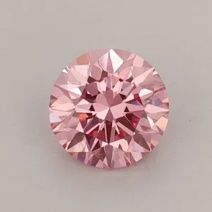0.62ct ROUND Fancy Vivid Pink VVS2 Coloured Lab diamond