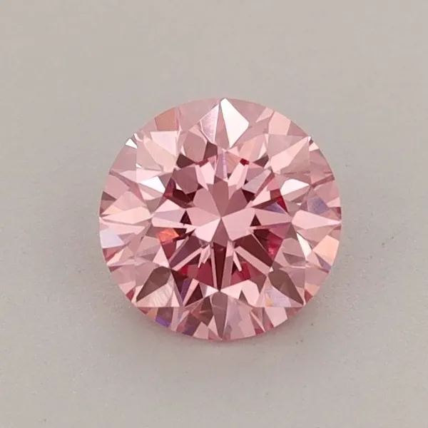 0.62ct ROUND Fancy Vivid Pink VVS2 Coloured Lab diamond