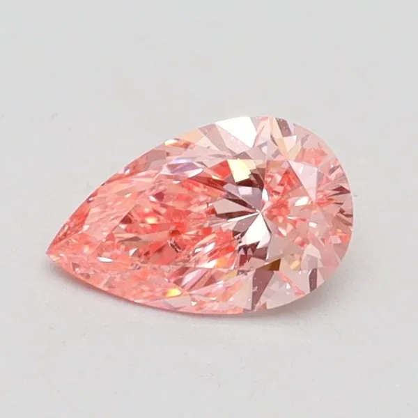0.5ct PEAR Fancy Intense Pink SI1 Coloured Lab diamond