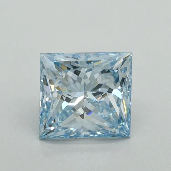 1.51ct PRINCESS Fancy Intense Blue VS1 Coloured Lab diamond