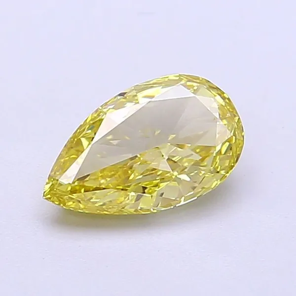 0.93ct PEAR Fancy Intense Yellow VS1 Coloured Lab diamond