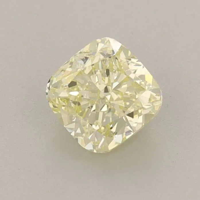 0.81ct CUSHION Fancy Light Yellow VVS2 Coloured Lab diamond