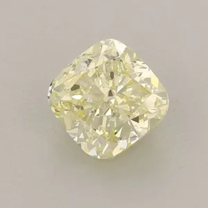0.81ct CUSHION Fancy Light Yellow VVS2 Coloured Lab diamond