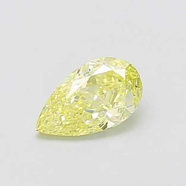0.91ct PEAR Fancy Intense Yellow VS1 Coloured Lab diamond